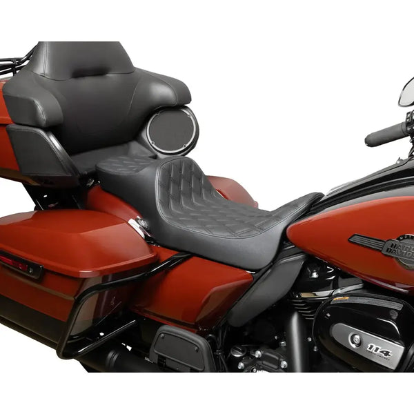 Drag Specialties Asiento Predator III 2-Up Extended Reach para Harley