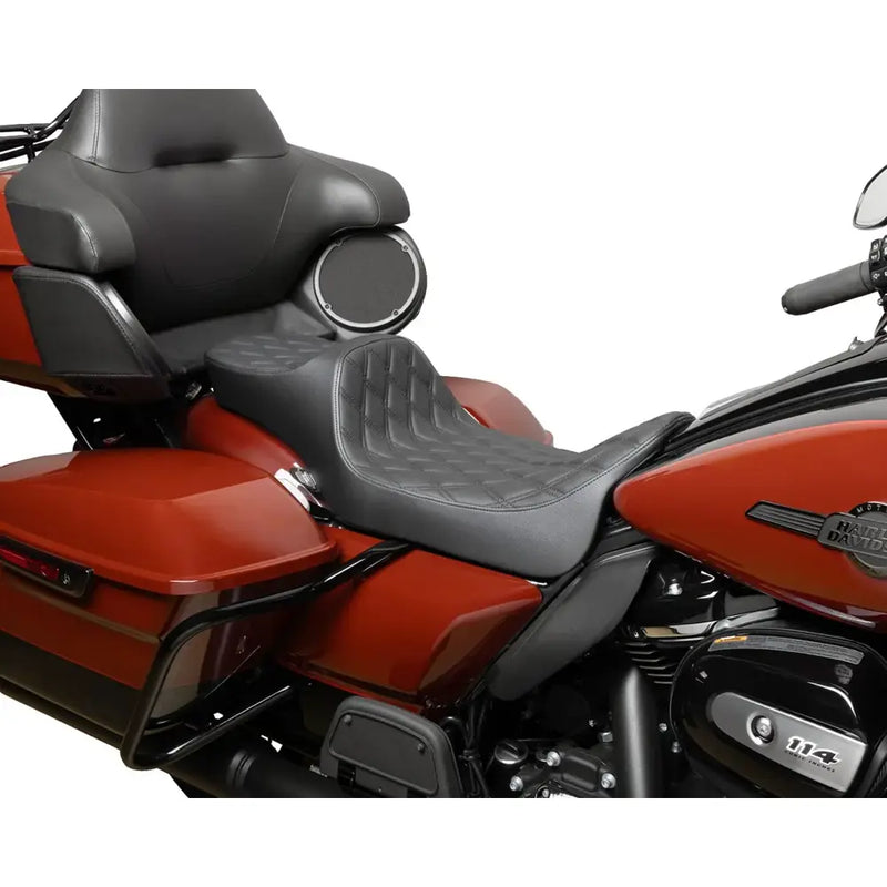 Drag Specialties Asiento Predator III 2-Up Extended Reach para Harley