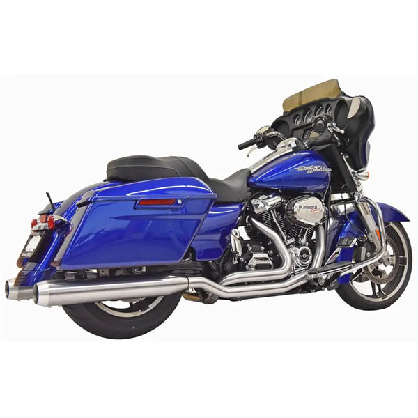 Sistema de escape Bassani True Dual de acero inoxidable para Harley