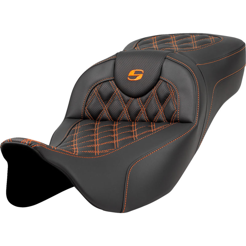 Saddlemen Asiento Roadsofa Extended Reach Lattice Stitch para Harley