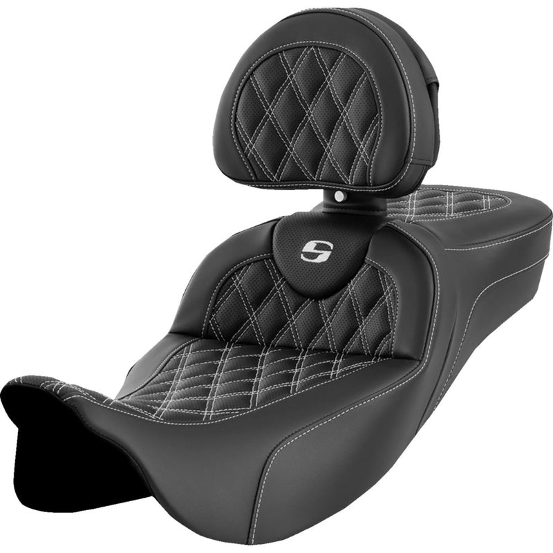Saddlemen Asiento Roadsofa Extended Reach Lattice Stitch para Harley