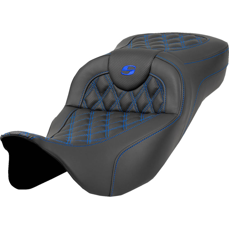 Saddlemen Asiento Roadsofa Extended Reach Lattice Stitch para Harley