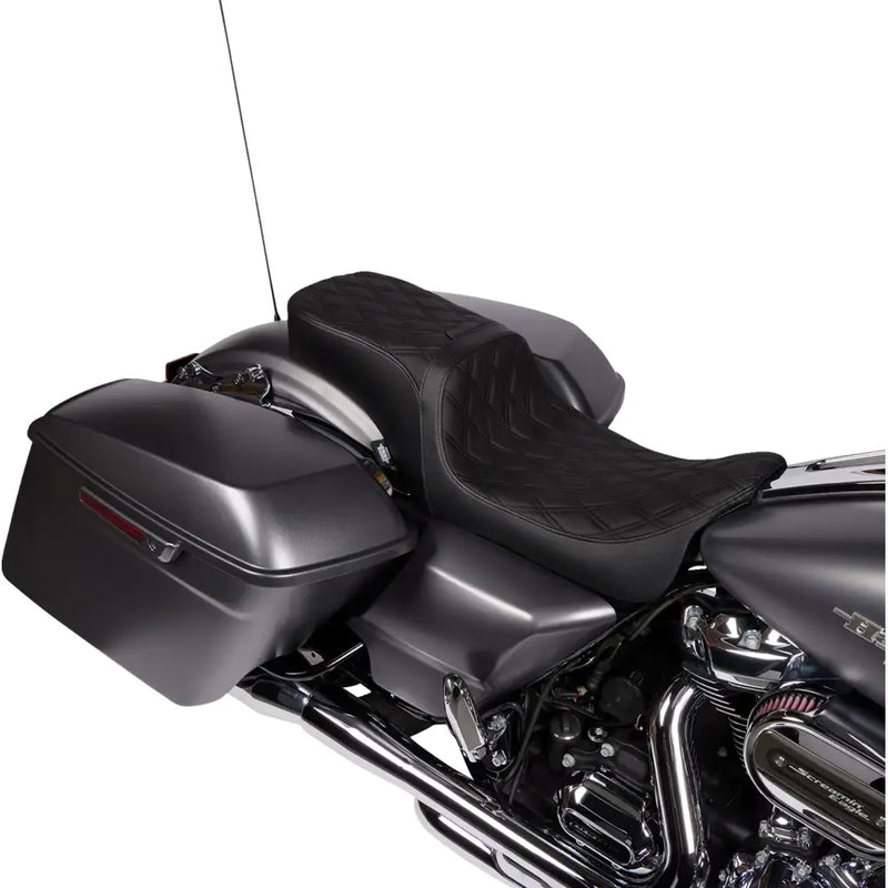 Drag Specialties Asiento con respaldo Performance Predator 2-Up para Harley
