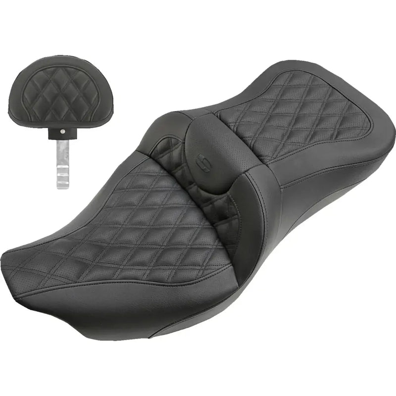 Saddlemen Asiento Roadsofa Extended Reach Lattice Stitch para Harley