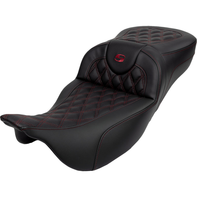 Saddlemen Asiento Roadsofa Extended Reach Lattice Stitch para Harley