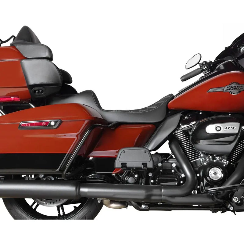 Drag Specialties Asiento Predator III 2-Up Extended Reach para Harley