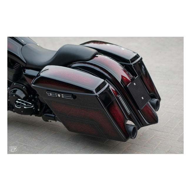 Killer Custom Carcasas de alforjas estiradas de 4" para Harley