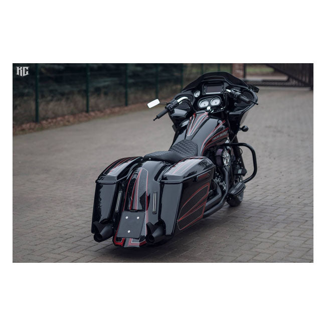 Killer Custom Carcasas de alforjas estiradas de 4" para Harley