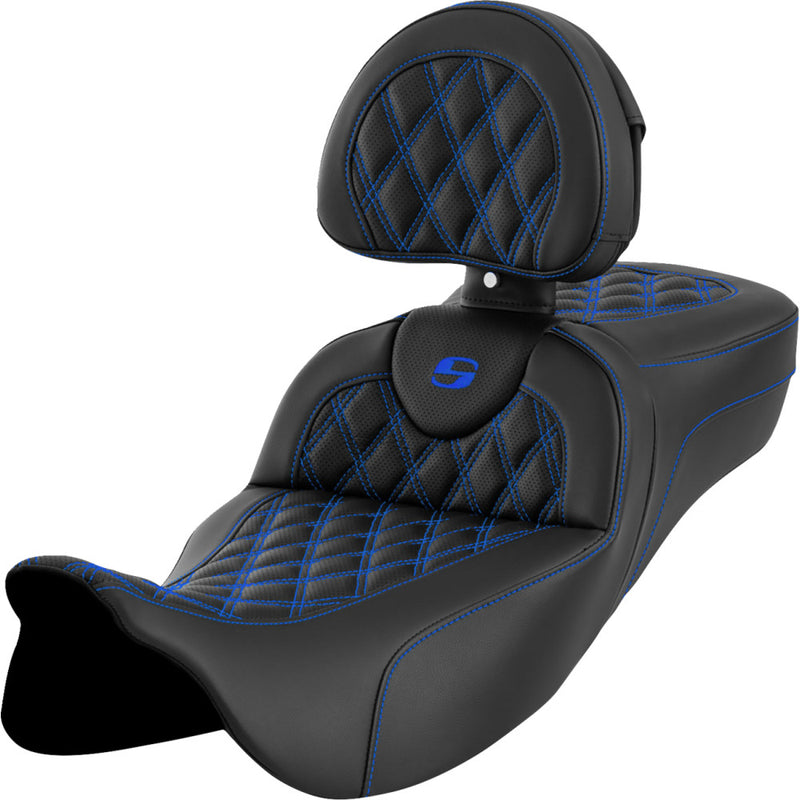 Saddlemen Asiento Roadsofa Extended Reach Lattice Stitch para Harley
