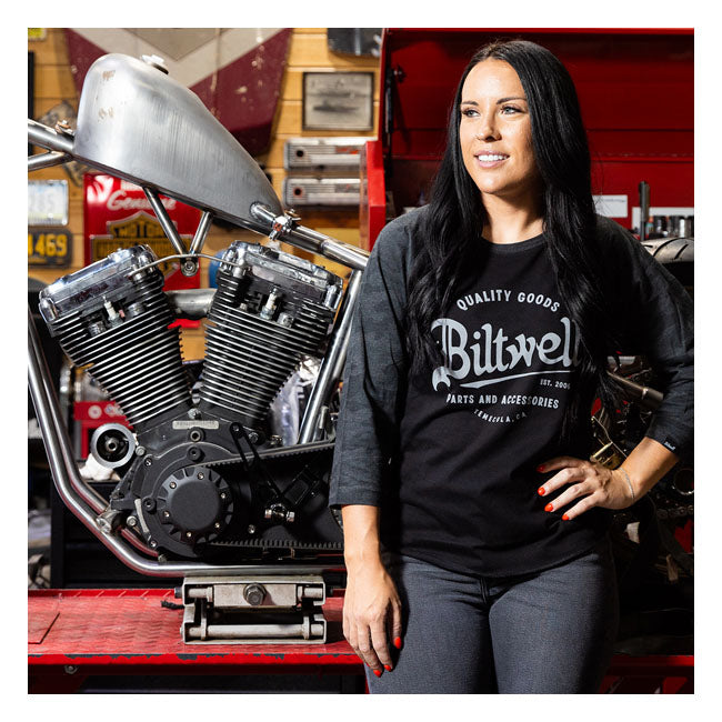 Biltwell Script Baseball Longsleeve Señoras
