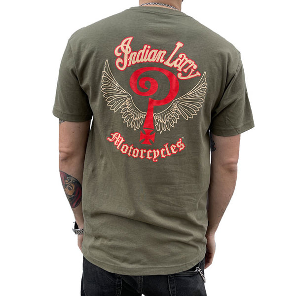 Indian Camiseta Larry Military Logo Verde