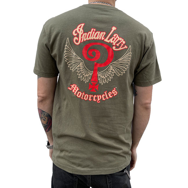 Indian Camiseta Larry Military Logo Verde
