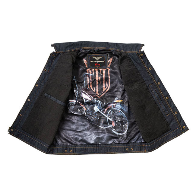 West Coast Choppers x 13 1/2 Dominator RAW Denim Moto Chaleco