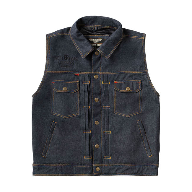 West Coast Choppers x 13 1/2 Dominator RAW Denim Moto Chaleco