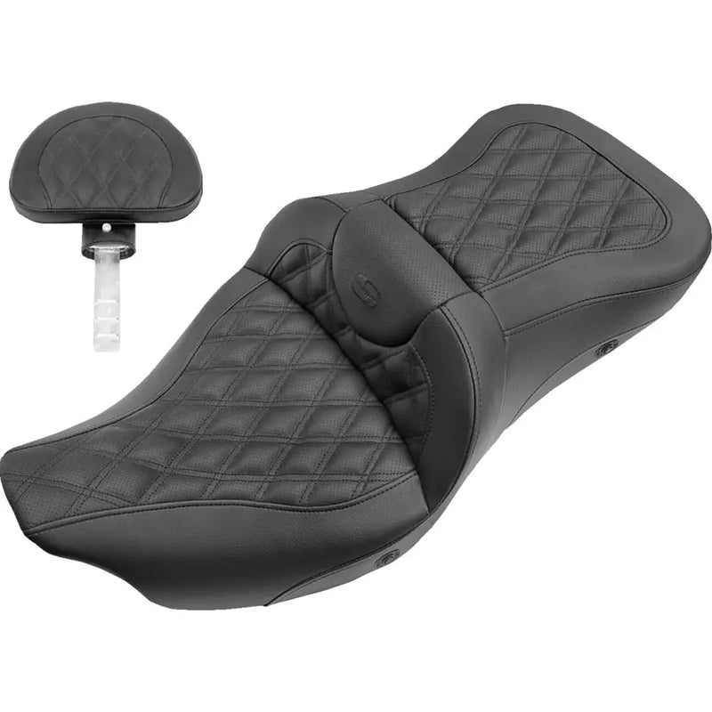 Saddlemen Asiento Roadsofa Extended Reach Lattice Stitch para Harley