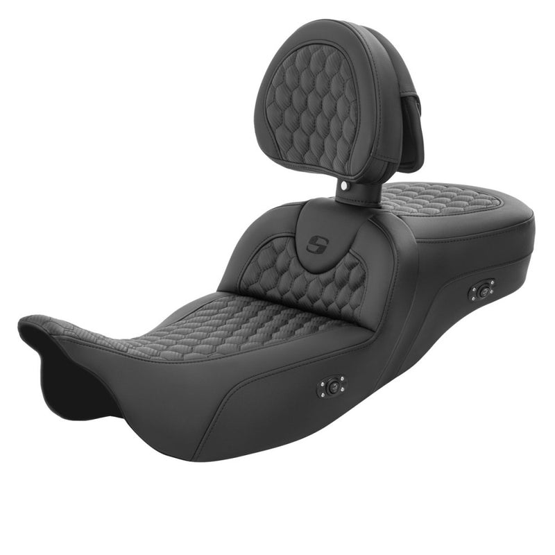 Saddlemen Roadsofa Extended Reach Asiento de nido de abeja para Harley