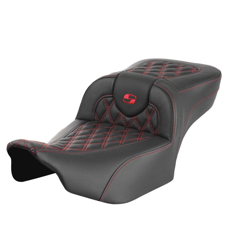 Saddlemen Asiento Roadsofa Extended Reach Lattice Stitch para Harley