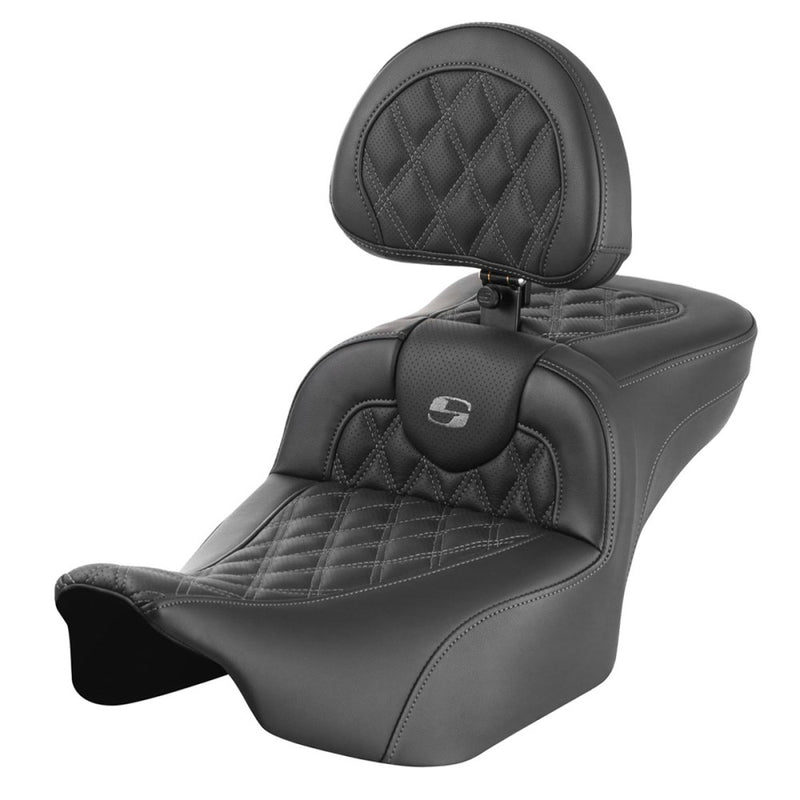 Saddlemen Asiento Roadsofa Extended Reach Lattice Stitch para Harley