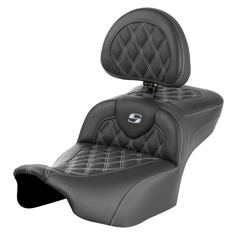 Saddlemen Asiento Roadsofa Extended Reach Lattice Stitch para Harley