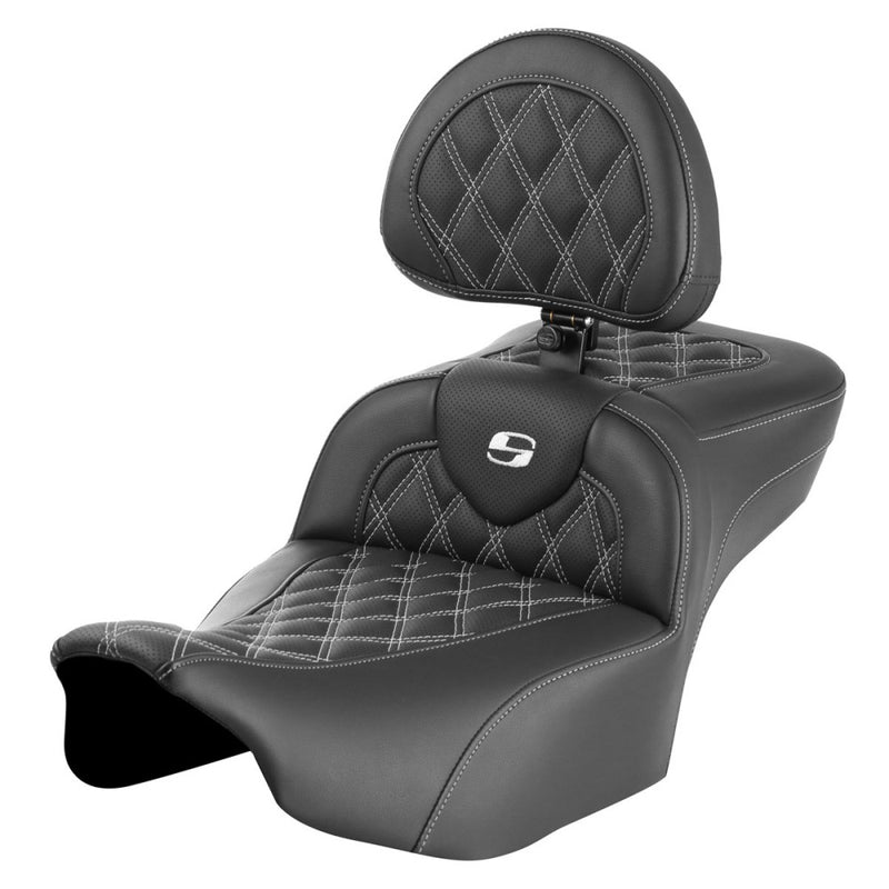 Saddlemen Asiento Roadsofa Extended Reach Lattice Stitch para Harley