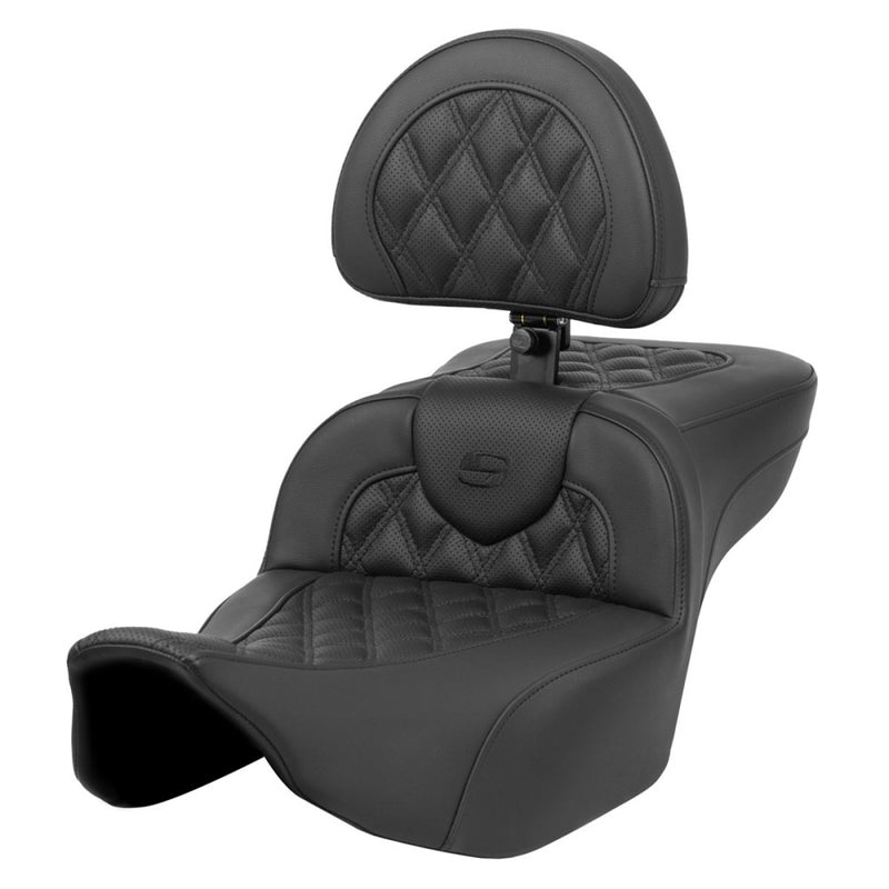 Saddlemen Asiento Roadsofa Extended Reach Lattice Stitch para Harley
