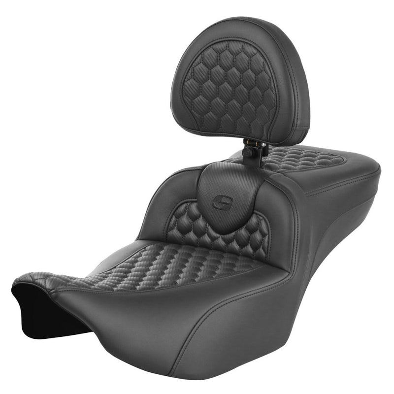 Saddlemen Roadsofa Extended Reach Asiento de nido de abeja para Harley