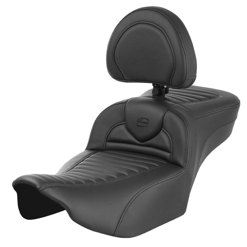 Saddlemen Asiento Roadsofa Extended Reach Tuck-n-Roll para Harley