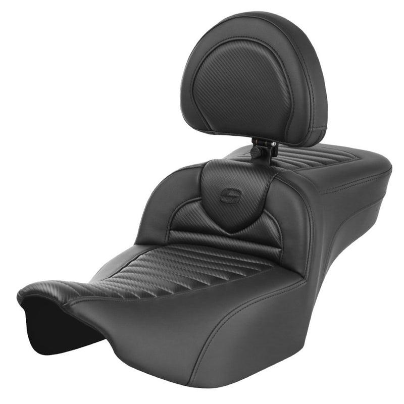 Saddlemen Asiento Roadsofa Extended Reach Tuck-n-Roll para Harley