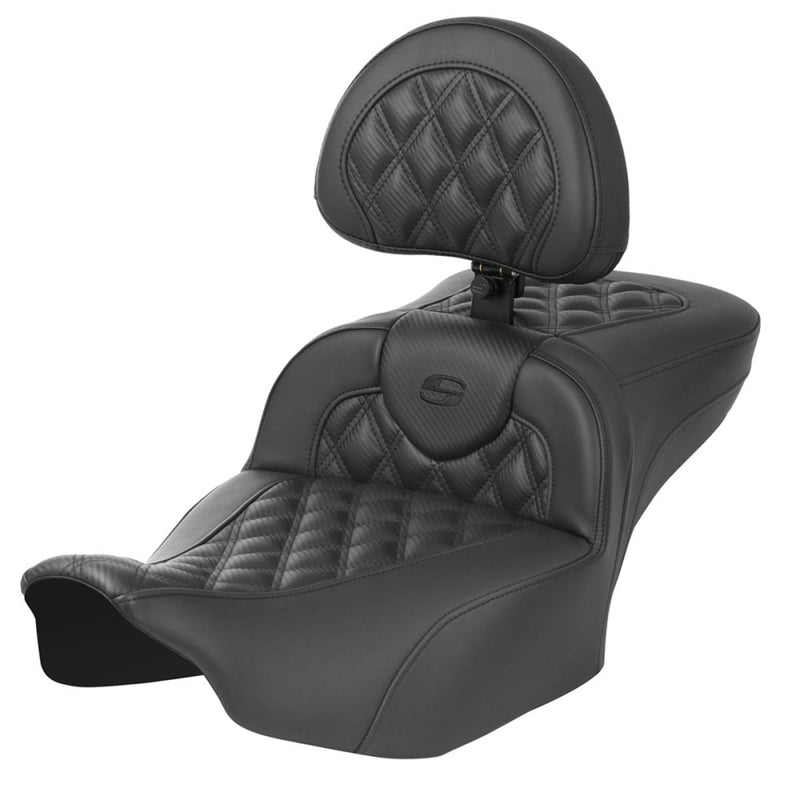 Saddlemen Asiento Roadsofa Extended Reach Lattice Stitch para Harley