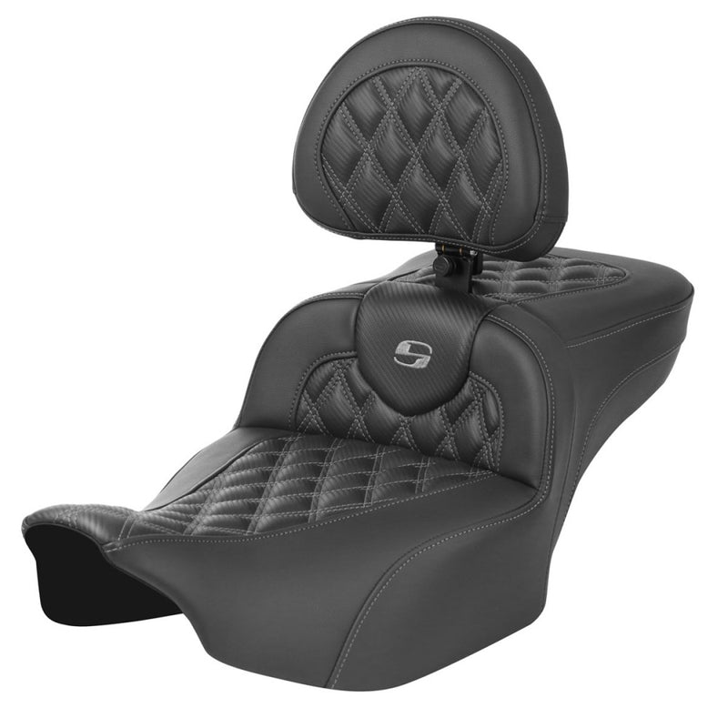 Saddlemen Asiento Roadsofa Extended Reach Lattice Stitch para Harley