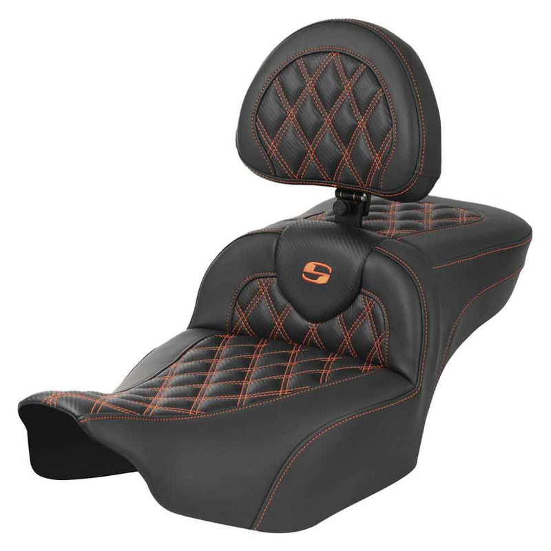 Saddlemen Asiento Roadsofa Extended Reach Lattice Stitch para Harley