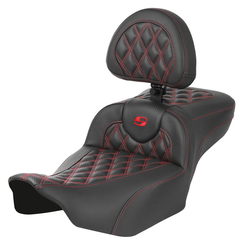 Saddlemen Asiento Roadsofa Extended Reach Lattice Stitch para Harley