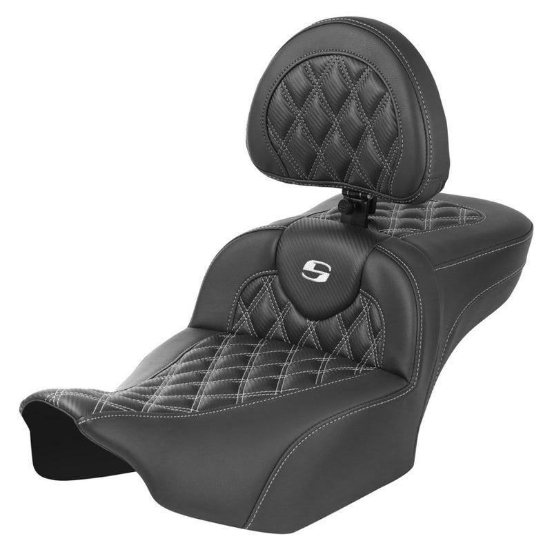 Saddlemen Asiento Roadsofa Extended Reach Lattice Stitch para Harley