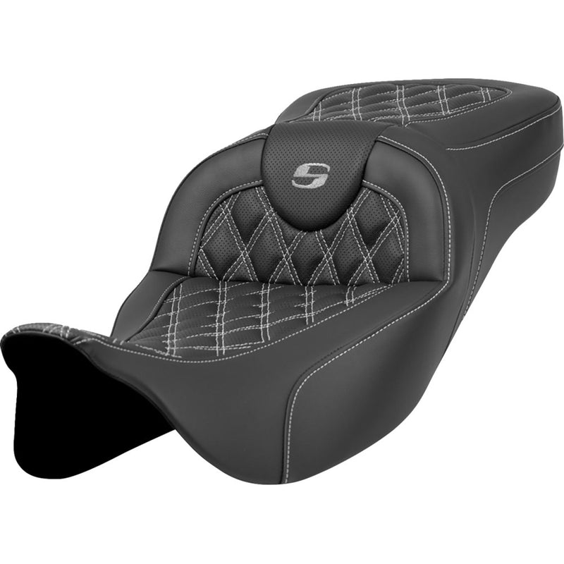 Saddlemen Asiento Roadsofa Extended Reach Lattice Stitch para Harley