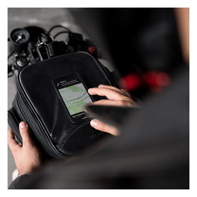 Longride Bolsa de tanque encerada Heritage para motocicleta