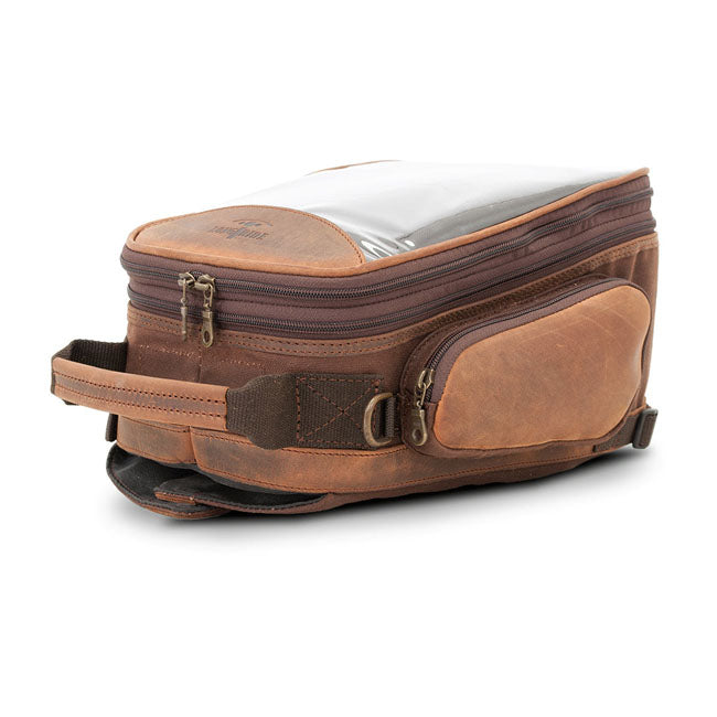Longride Bolsa de tanque encerada Heritage para motocicleta