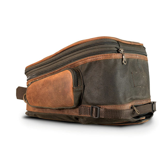 Longride Bolsa de tanque encerada Heritage para motocicleta