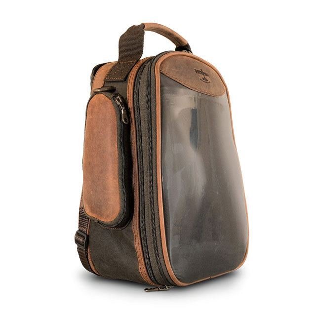 Longride Bolsa de tanque encerada Heritage para motocicleta