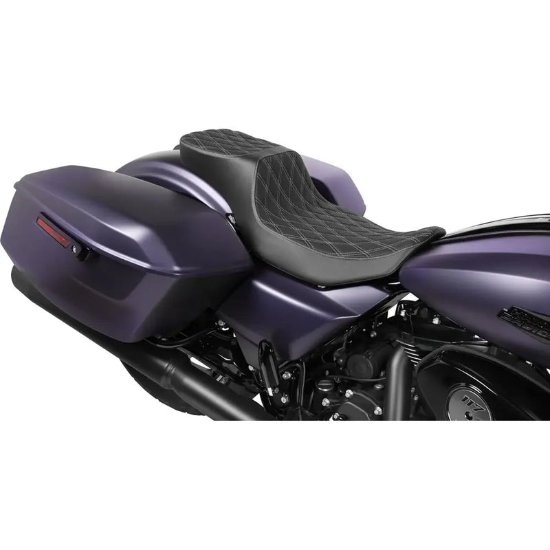 Drag Specialties Asiento Performance Predator 2-Up Extended Reach para Harley
