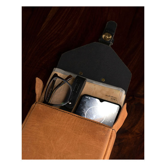 Bolsa para depósito de moto Trip Machine Vintage Leather 1,3 l