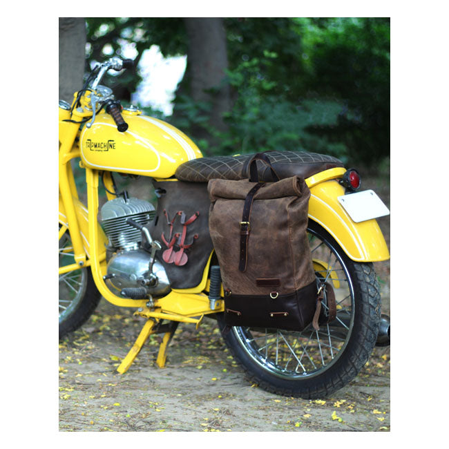 Trip Machine Vintage Leather 15L Alforja / Mochila para motocicleta