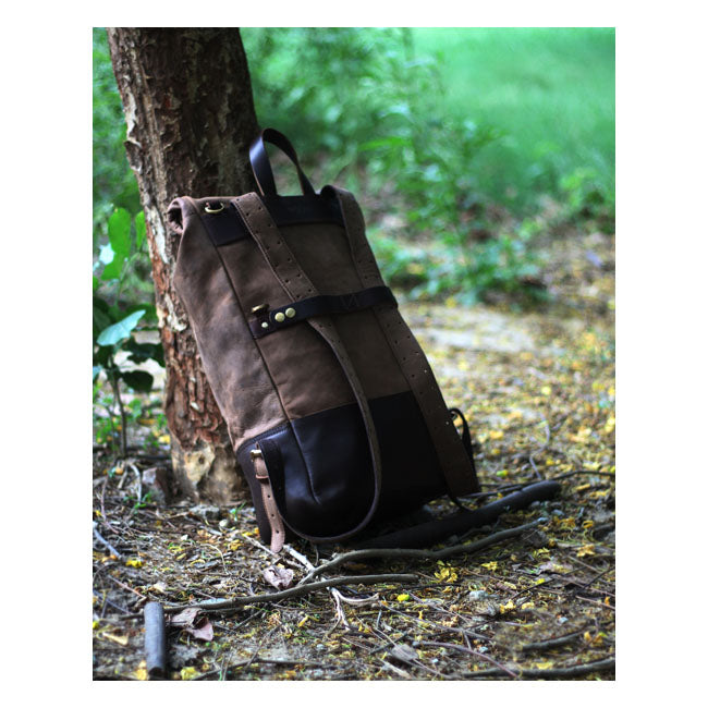 Trip Machine Vintage Leather 15L Alforja / Mochila para motocicleta