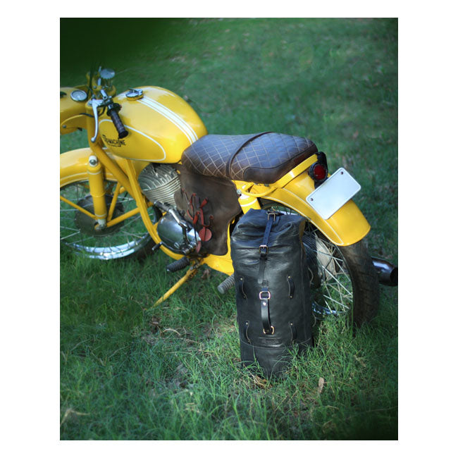 Bolsa de viaje vintage de cuero militar para motocicleta Trip Machine