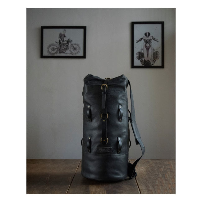 Bolsa de viaje vintage de cuero militar para motocicleta Trip Machine
