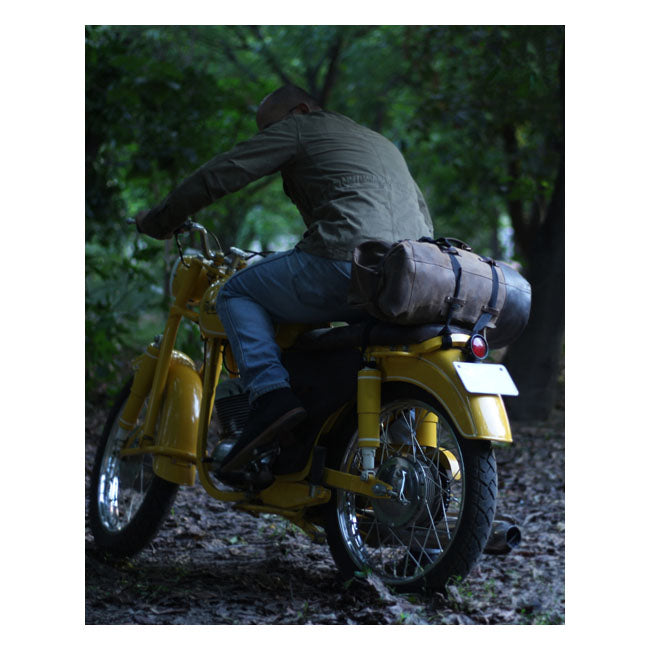 Bolsa de viaje vintage de cuero militar para motocicleta Trip Machine