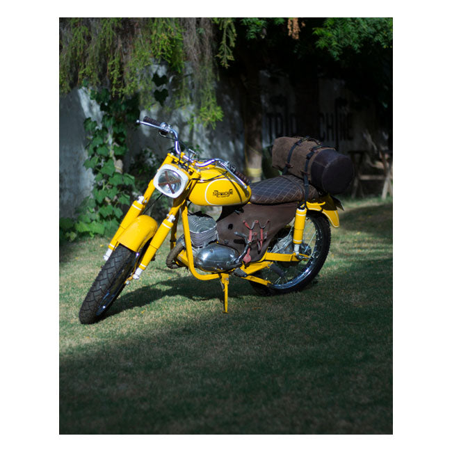 Bolsa de viaje vintage de cuero militar para motocicleta Trip Machine