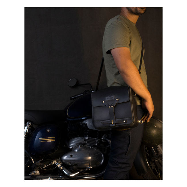 Bolso mensajero de cuero vintage para motocicleta Trip Machine
