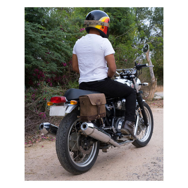 Bolso mensajero de cuero vintage para motocicleta Trip Machine