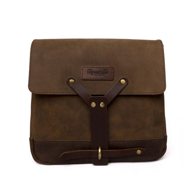 Bolso mensajero de cuero vintage para motocicleta Trip Machine
