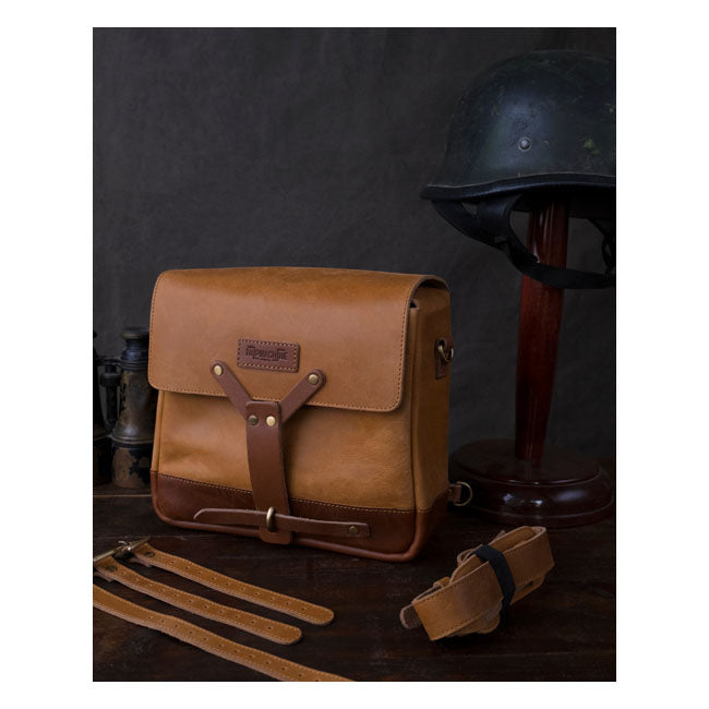 Bolso mensajero de cuero vintage para motocicleta Trip Machine